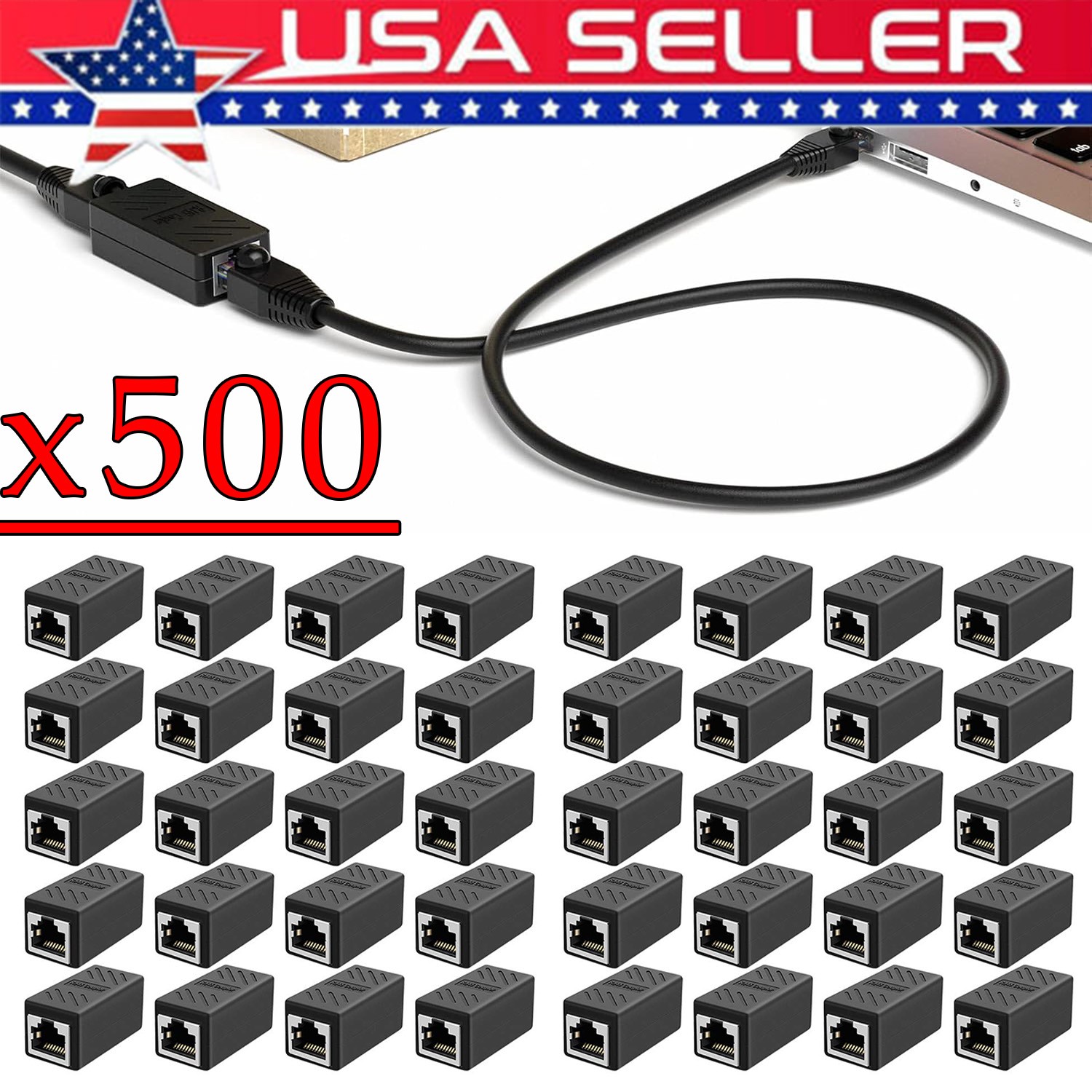 RJ45 Inline Coupler Cat6/Cat5e Ethernet Network Cable Extender Connector Lot