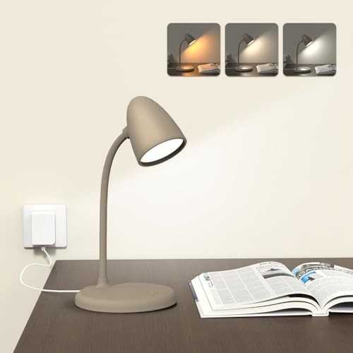 LED Desk Lamp for Home Office,3 Light Colors,Table Lamp,Dimmable L33-Brown