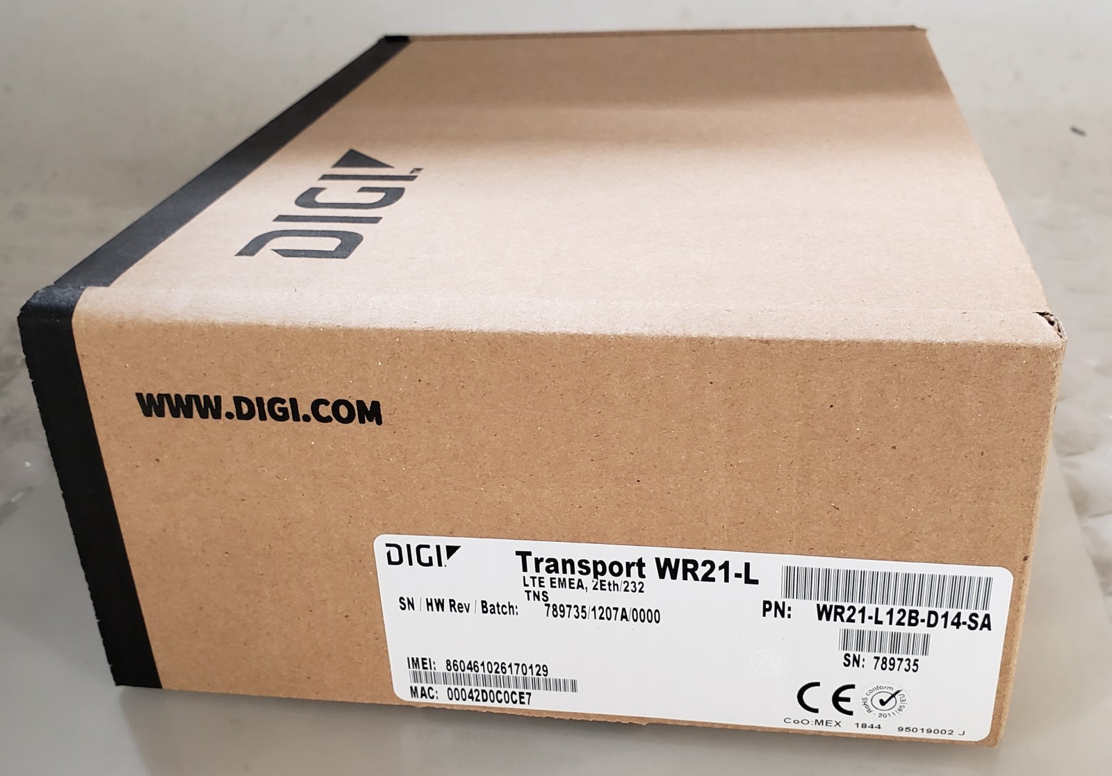 Digi Transport WR21-L12B-D14-SA LTE EM EA 2Eth/232 4G LTE Router NEW *SEALED*