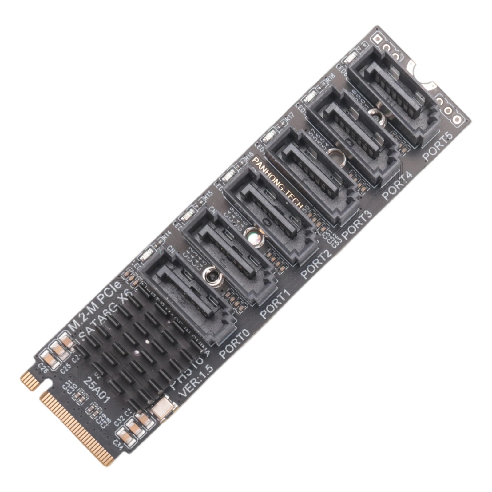 M.2 MKEY PCI-E Riser Card M.2 NVME To SATA3.0 PCIE To  6Gpbsx6-Port3412
