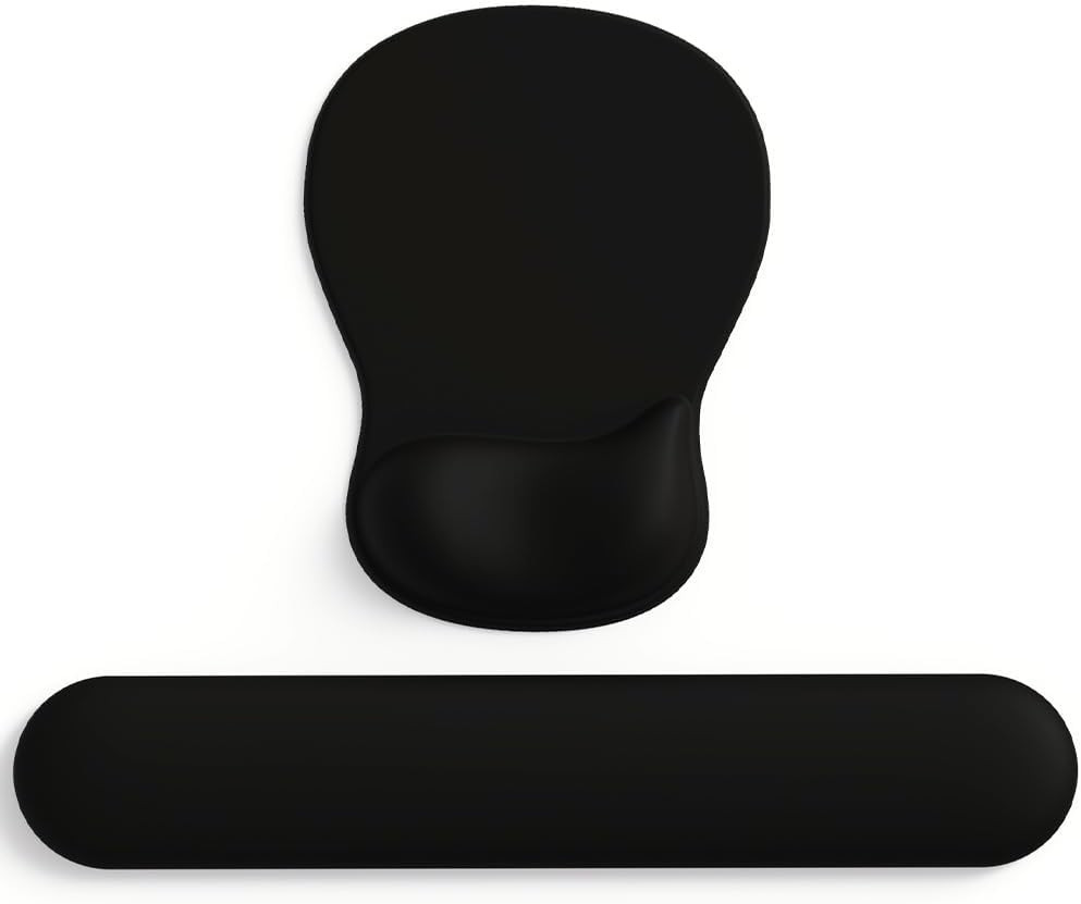 Mouse Pad Ergonomico Con Reposamunecas de Gel Antideslizante Oficina Negro