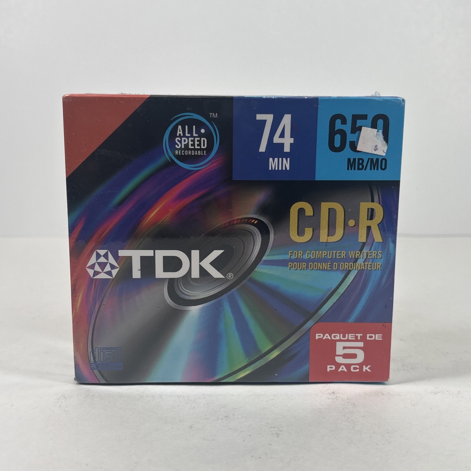TDK Music CD-R 5 Pack Writable 74 Min 650 MB For Computer Writers - New/Sealed