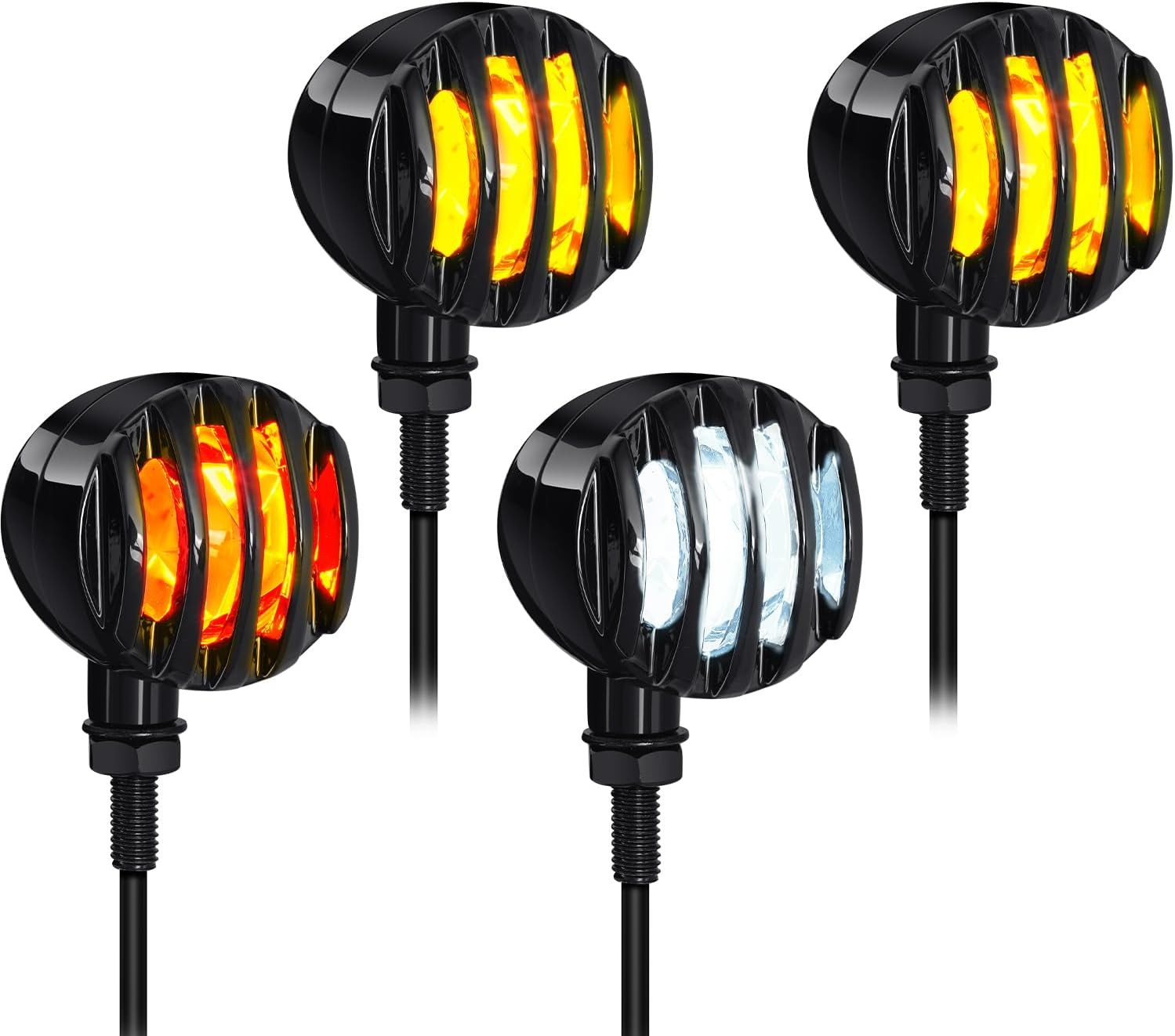 Motorcycle Turn Signals 48 LED Bullet Front Rear Turn Signal Lights Motorcycle B