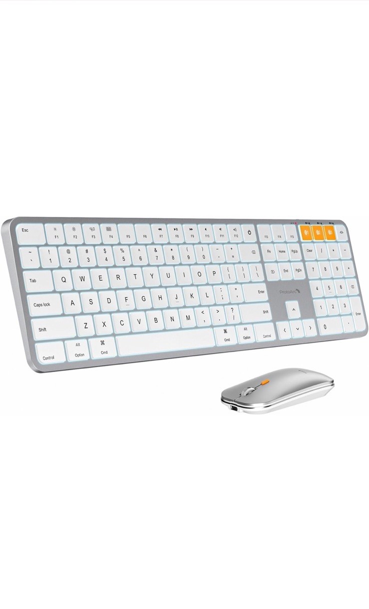 ProtoArc KM100-A Backlit Bluetooth Keyboard and Mouse Combo NEW Damaged Box