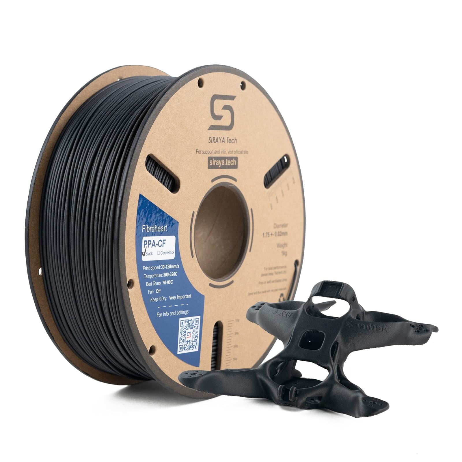 3D Printer Filament Black 1kg High-Strength Fibreheart PPA-CF
