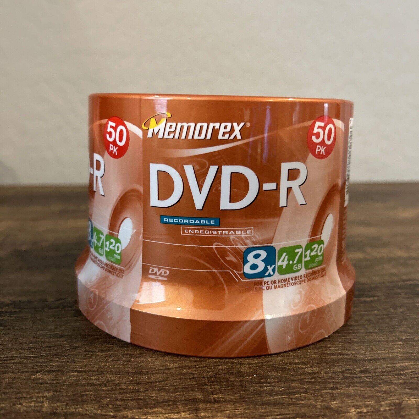 Memorex 50pk DVD-R 8x Speed Recordable 4.7 GB PC Home Video 120 Minutes Sealed