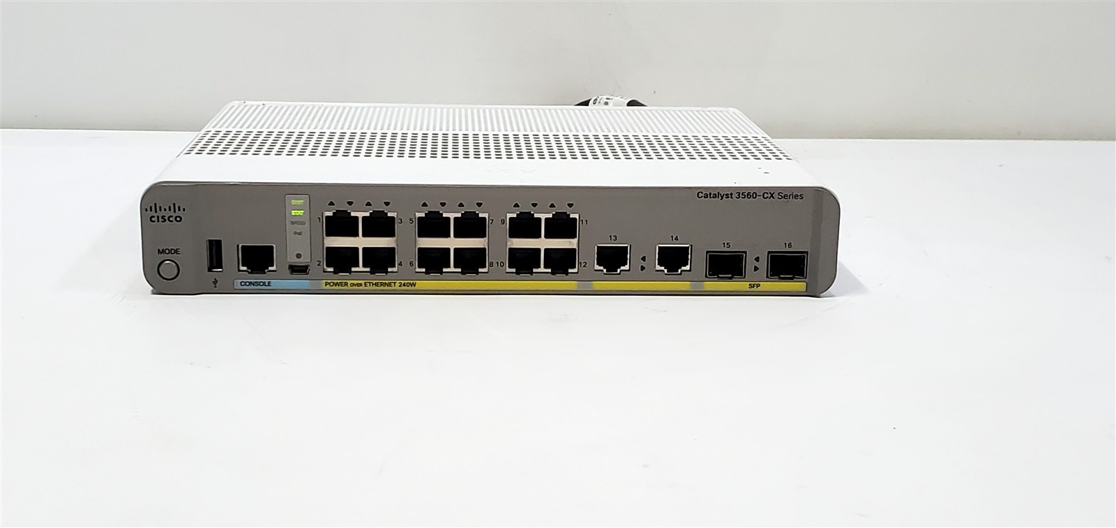 Cisco WS-C3560CX-12PC-S V03 12 Port GbE PoE+ 1G SFP Switch Reset Clean Tested