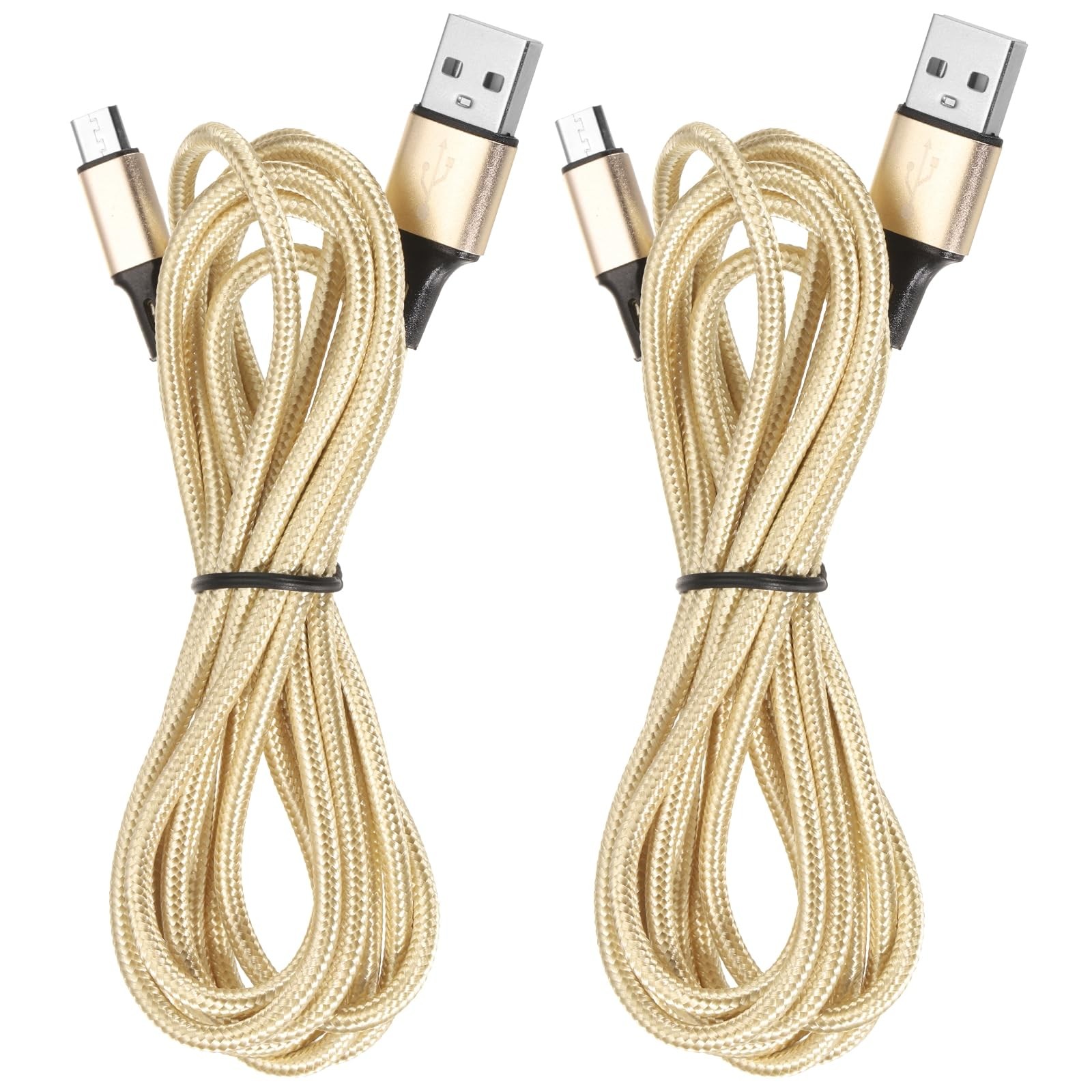 MECCANIXITY 2 Pcs Controller Charger Cable, 6Ft USB A to Micro 6Ft, Gold