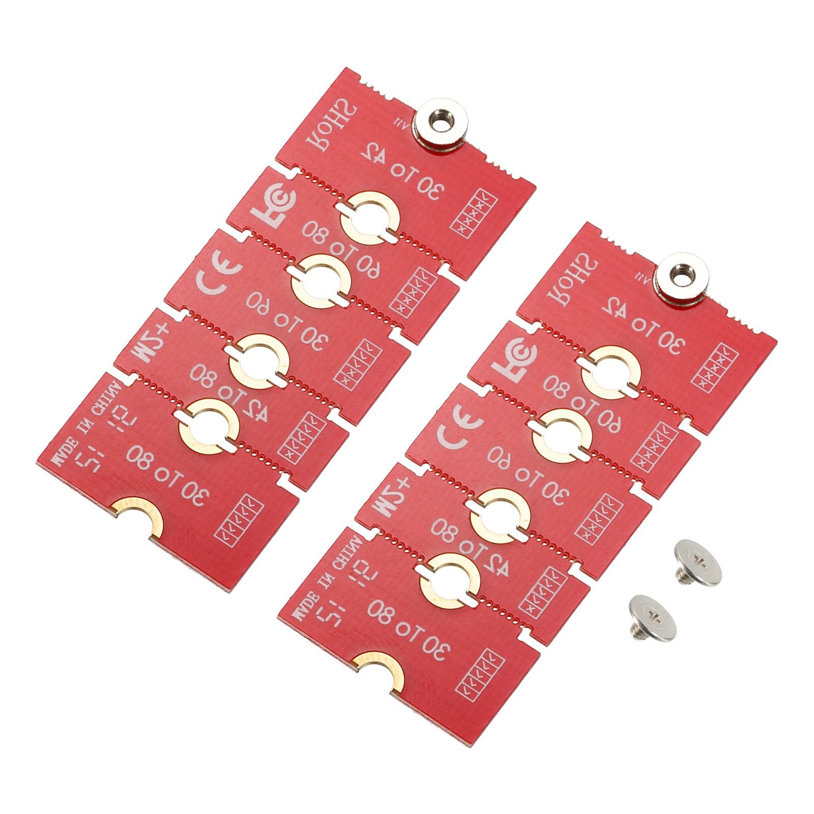 2Pcs M2+M.2 NGFF/NVME Length Extend Adapter 2230, 2242, 2260, 2280 SSD PCB Board