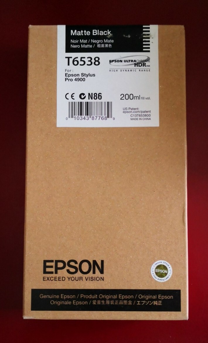 06-2017 New Genuine Epson T6538 200ml Matte Black Ultrachrome HDR Ink 4900