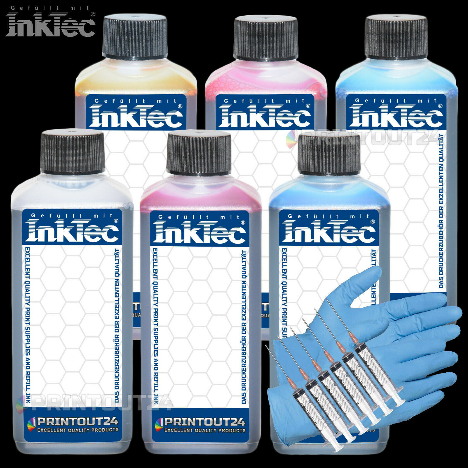6X500Ml InkTec® Printer Refill Ink Set 378 T378XL 478 T478XL E378