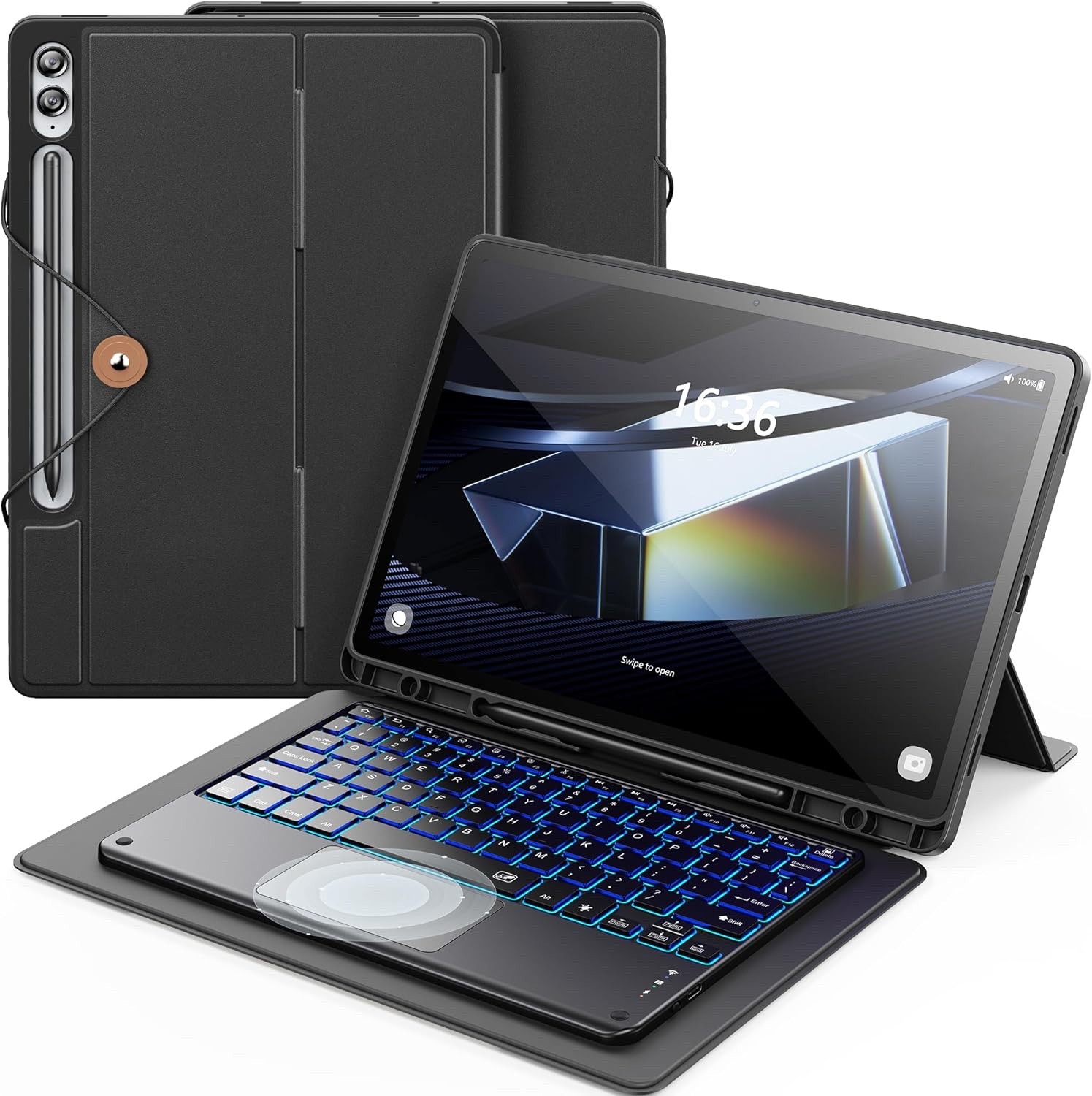 INFILAND Keyboard Case for Samsung Galaxy Tab S10+/S9+/S9 FE+, 12.4", 7 Color