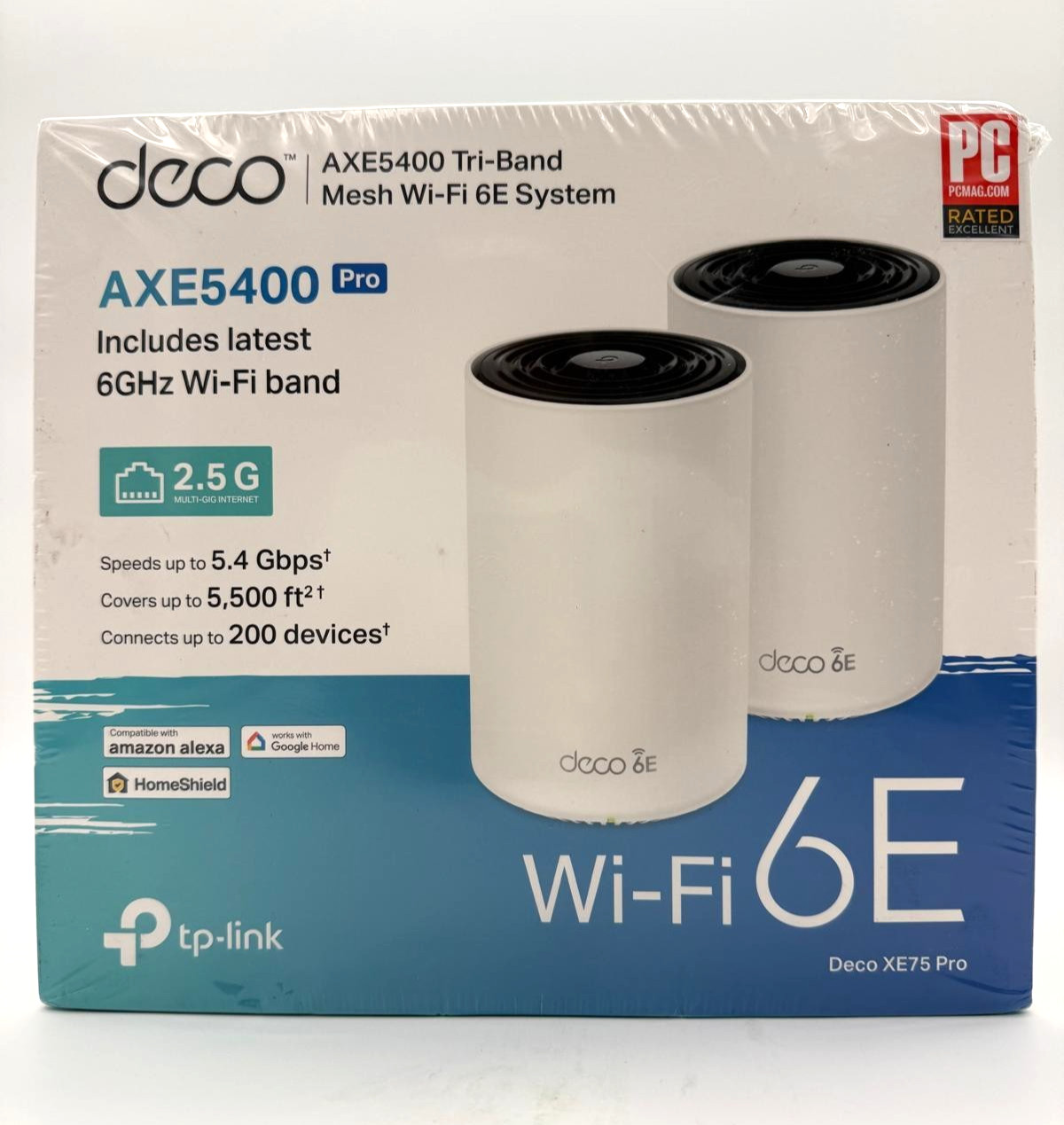 TP-Link Deco XE75 Pro AXE5400 WiFi 6E Tri-Band Mesh System 2-Pack NEW