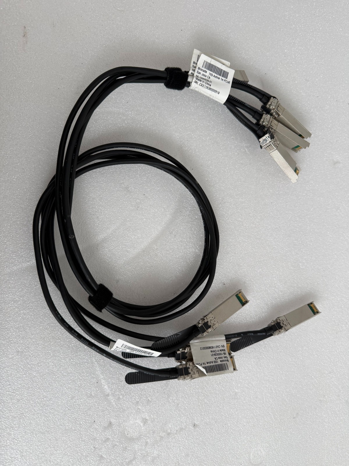 LOT (3) Brocade 10G Active 1m FCoE SFP+ Cables 58-1000026-01