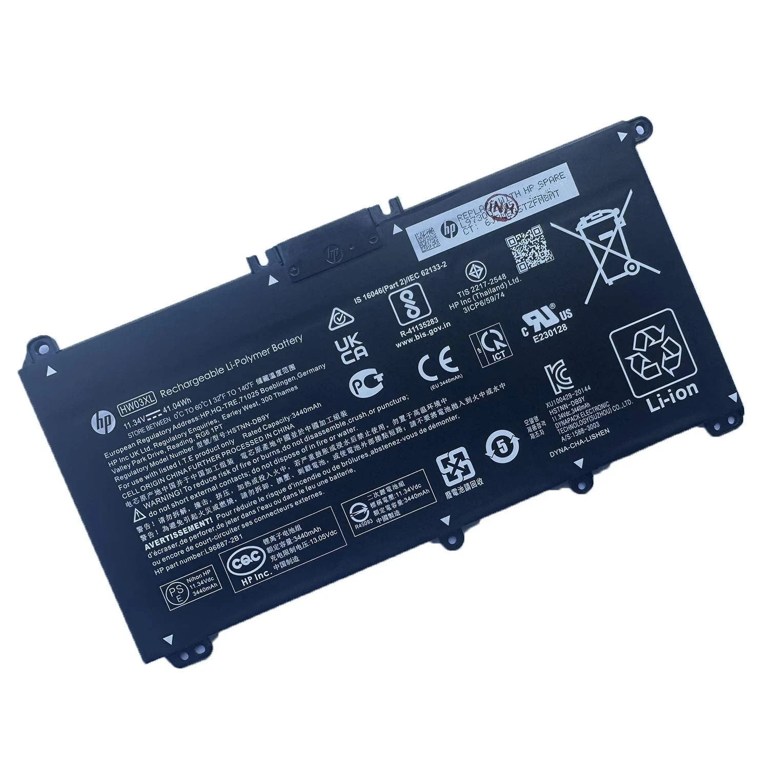 Genuine OEM HW03XL Battery for HP 11.34V 41.04Wh 3440mAh HW03XL L97300-005 New