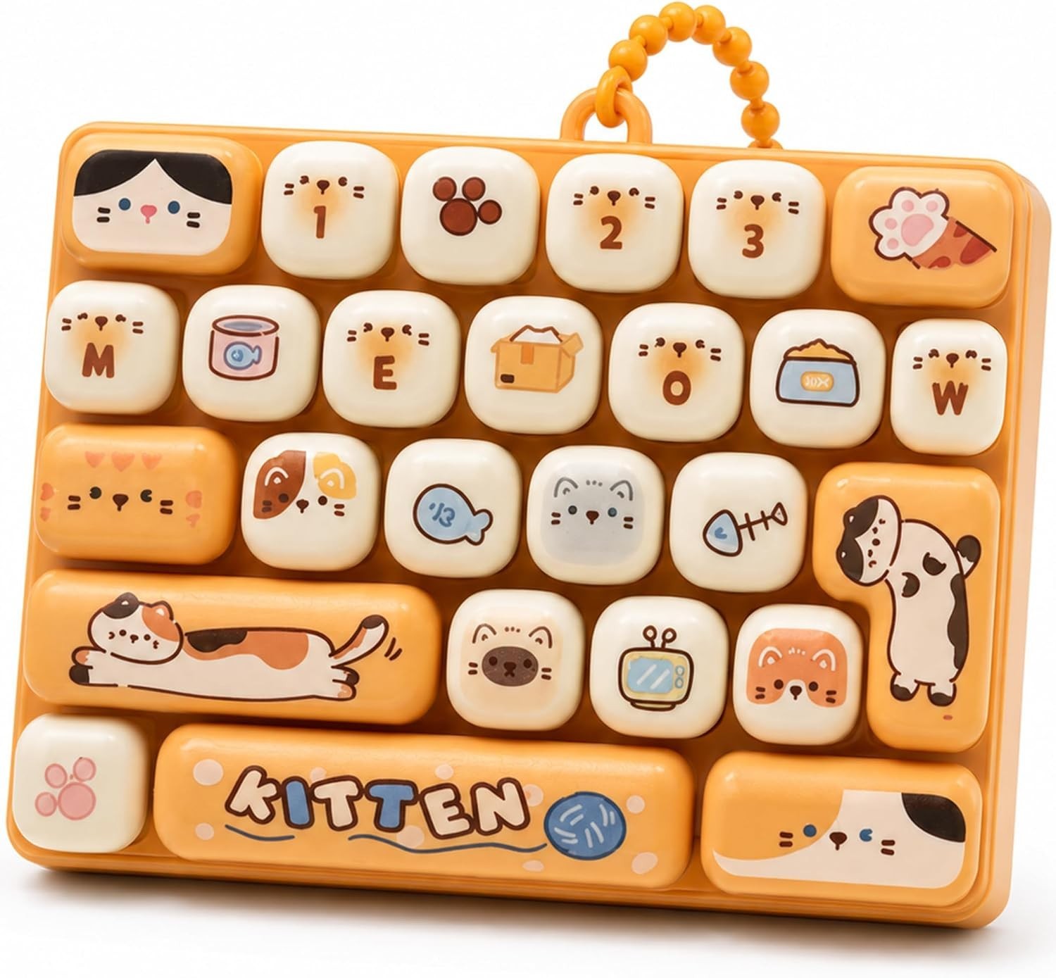 Keyboard Fidget Toy, 26-Key Clicky Keyboard Clicker for Stress Relief (Yellow)