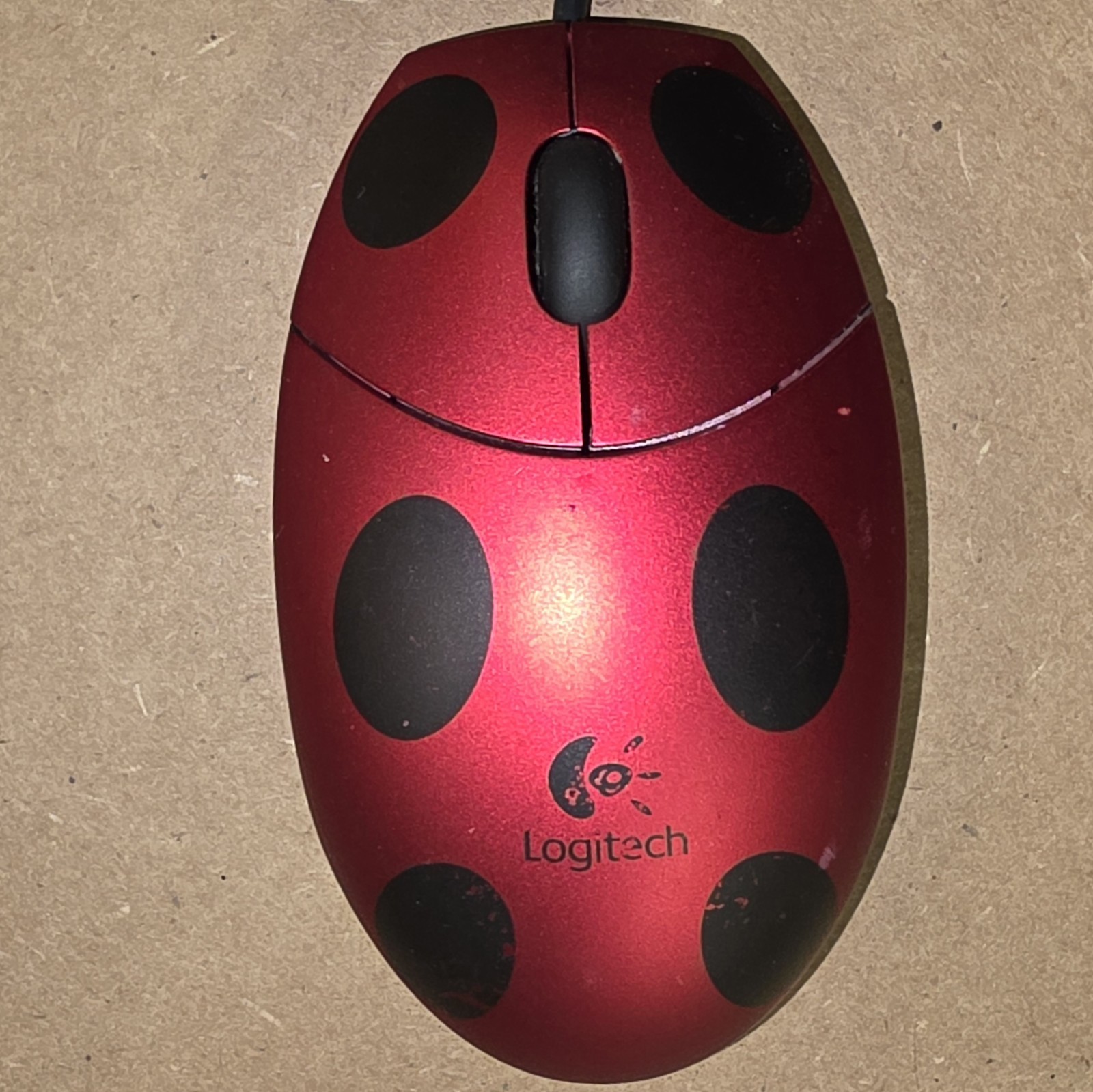 Logitech Red Ladybug Optical Mouse for Little Hands Kids Child Children