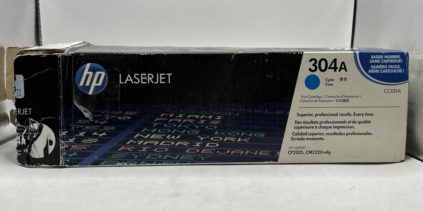 Original HP 304A (CC531A) Cyan Toner Cartridge-Open Box