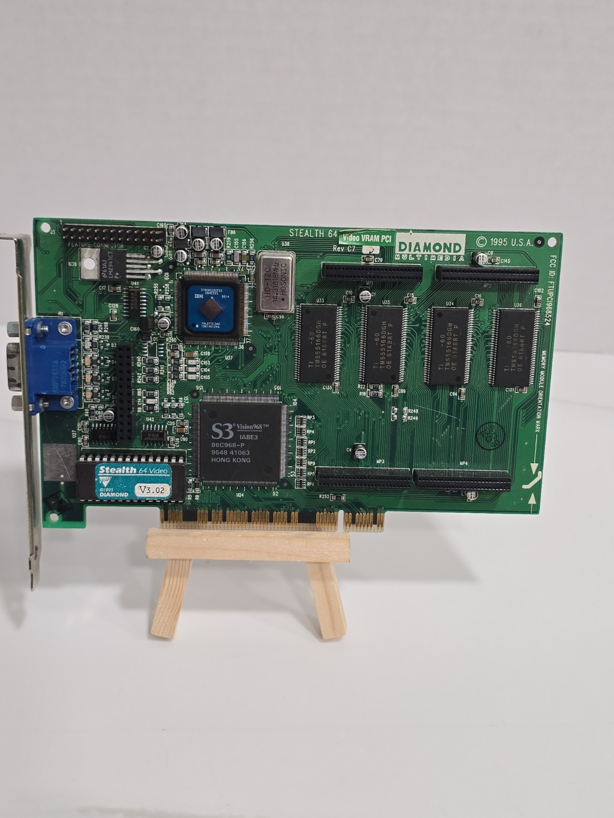 Diamond Multimedia Stealth 64 VRAM PCI v3.02 Rev C7  S3 Vision 968 VGA Card RARE