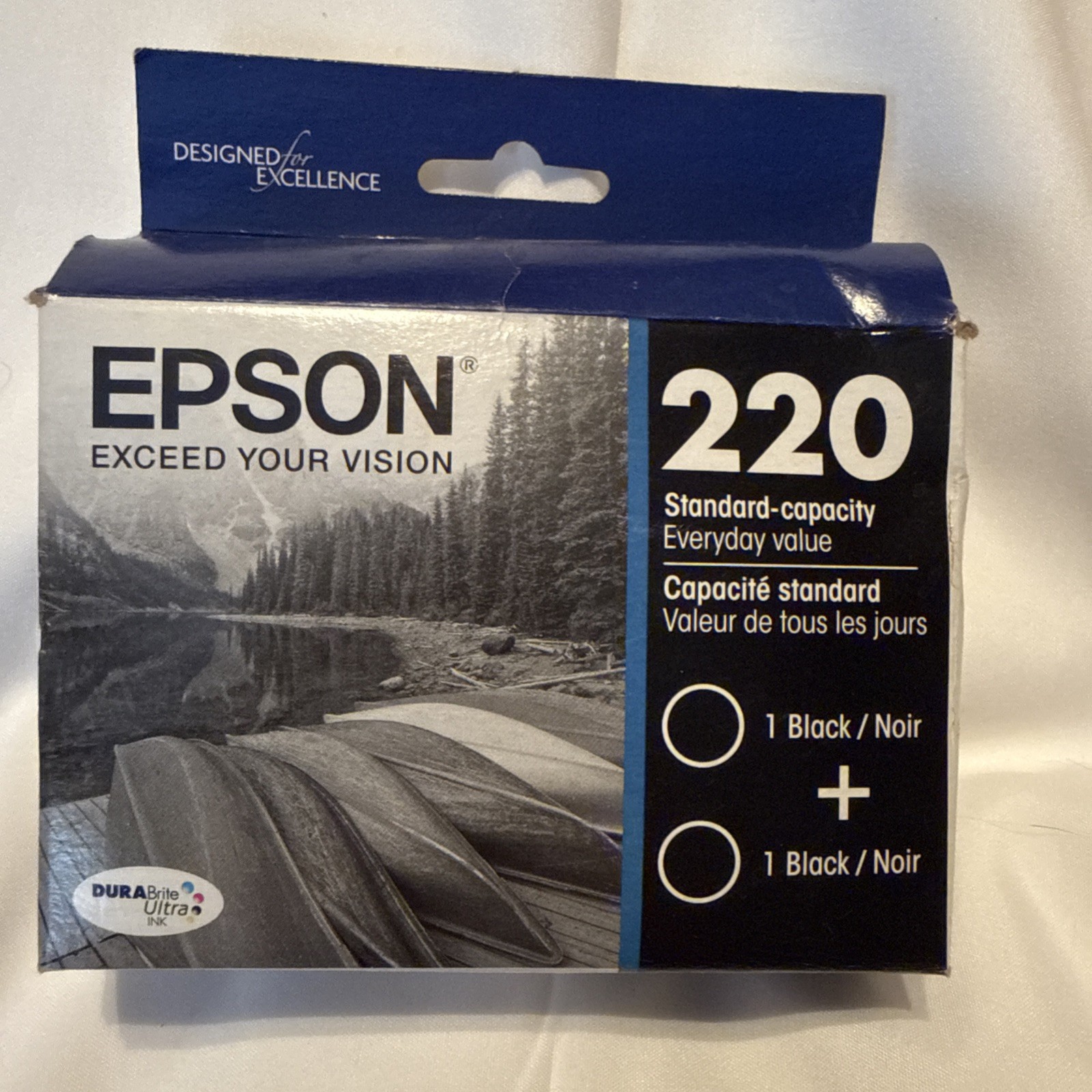 Genuine Epson 220 Black Ink Cartridges 2PK Standard Capacity Exp 05/2020