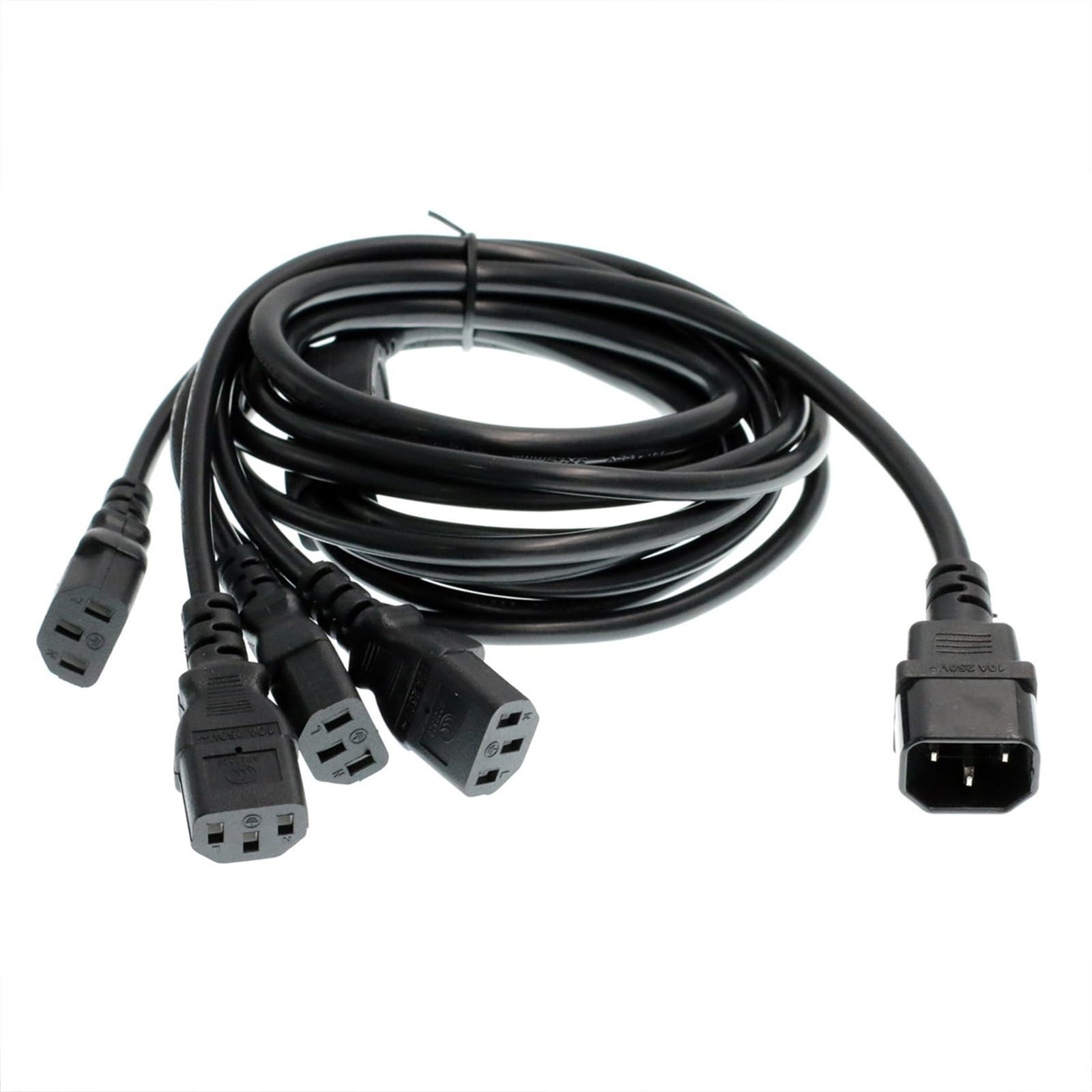 UPS PDU Computer PC Power Splitter Cord C14 to 4 x C13 10A 250V Extension Cab...