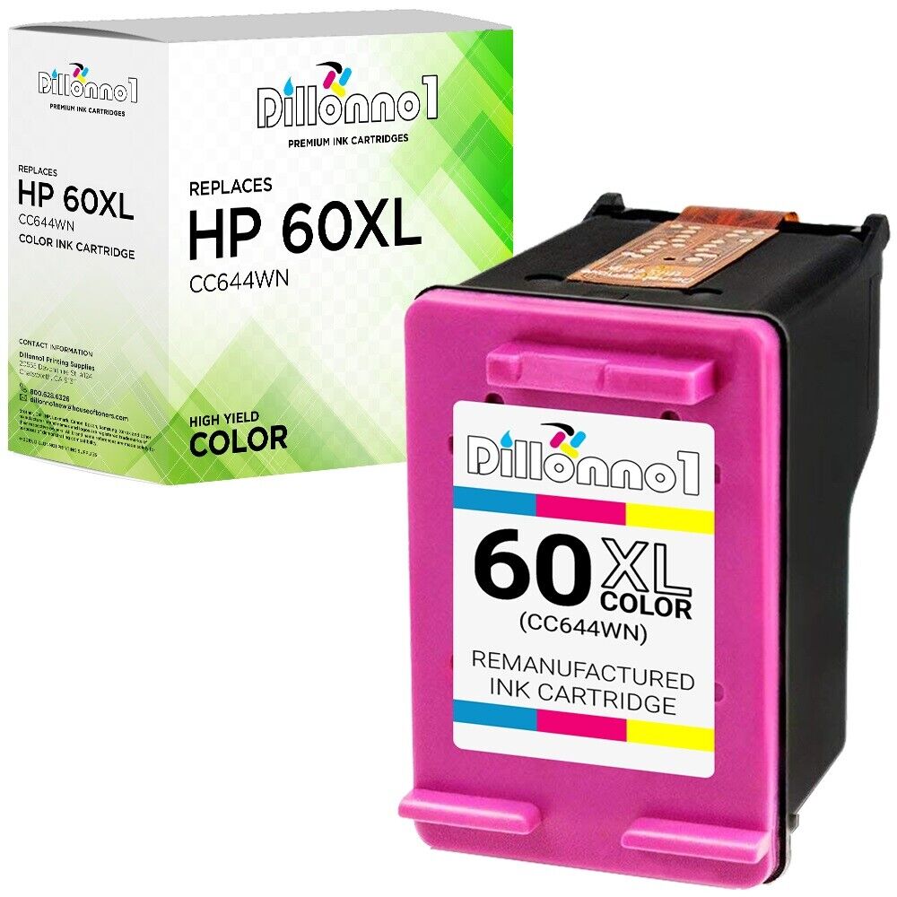For HP 60XL Color Cartridge CC644WN D2680 F4280 F4480 F2430 F4580 Envy 100 110 