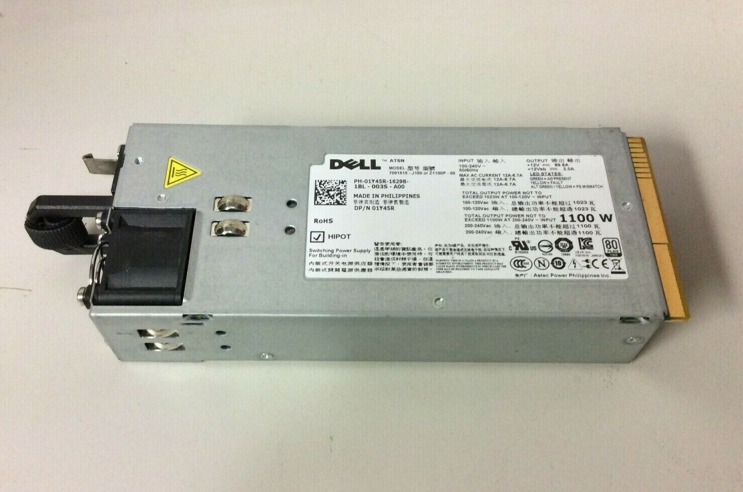 Dell 1100W R510 R810 R910 T710 Power Supply 3MJJP 1Y45R TCVRR