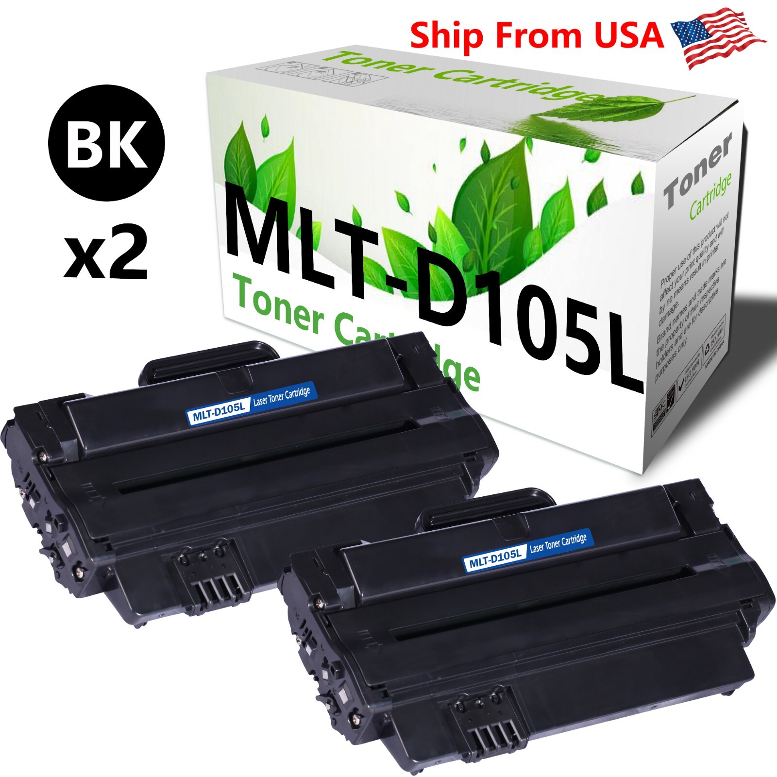 2-PacK MLTD105L MLT-D105L Toner Cartridge Fit For SCX-4623F SCX-4623FW Printer