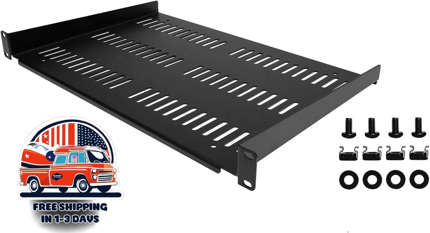 Bandeja voladiza ventilada para montaje en rack, capacidad de carga de (55 lb)