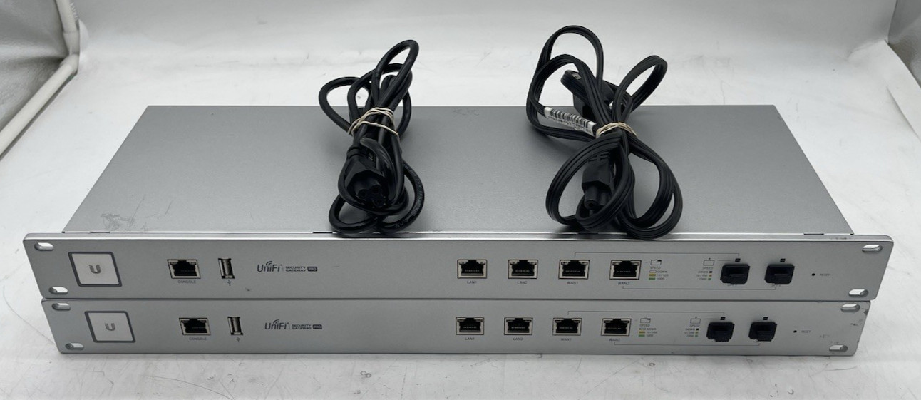 Lot Of (2) Ubiquiti UniFi Security Gateway Pro USG-PRO-4 W/Power Supply