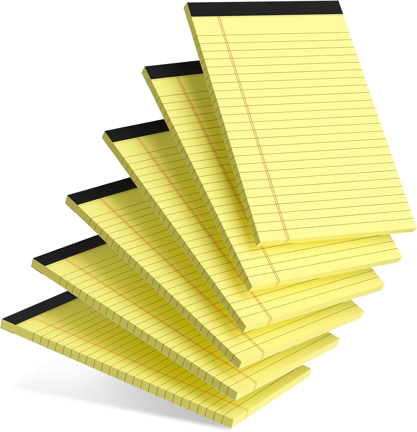 6pcs Small Note Pad 5x8 College Ruled Legal Pads Paper Notepads 6 Pack Yellow 