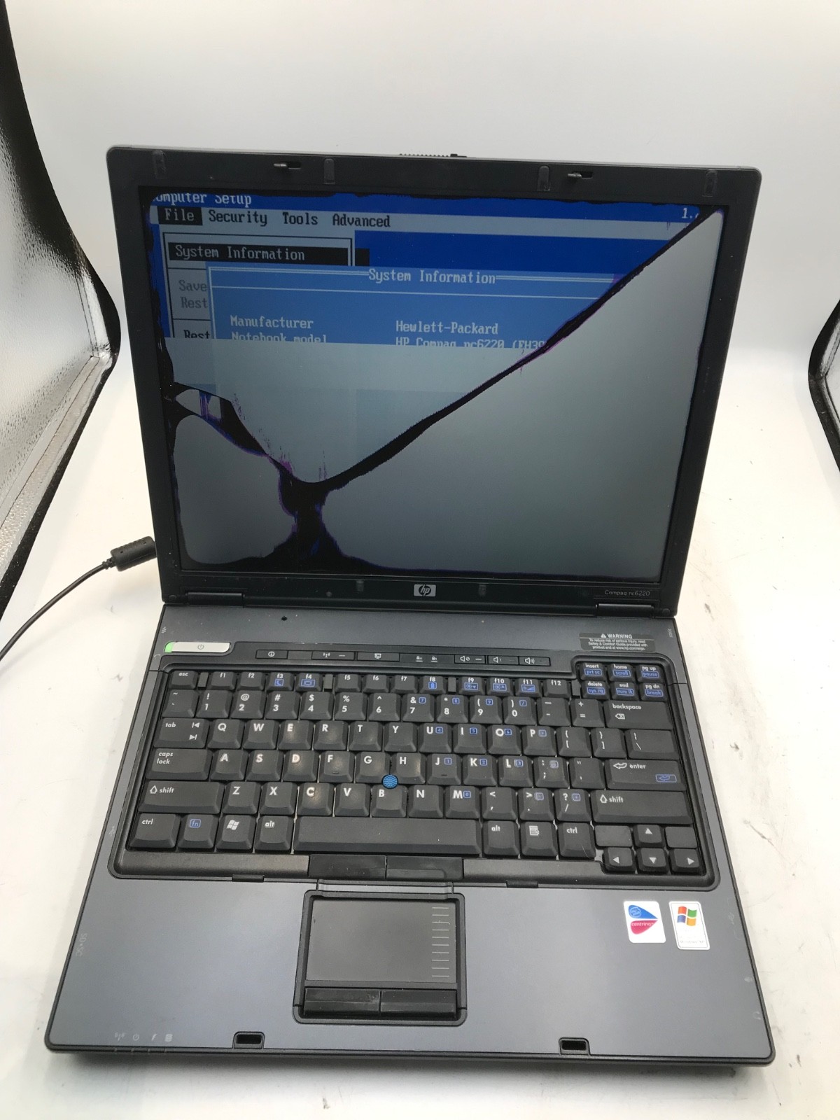 HP Compaq nc6220 Intel Pentium M 14" Laptop -Boots BIOS/ Screen Damage- MZ
