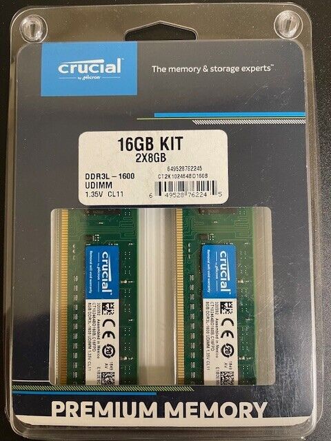 Crucial 16gb Ram ddr3 1600mhz Brand New in packaging for Desktop