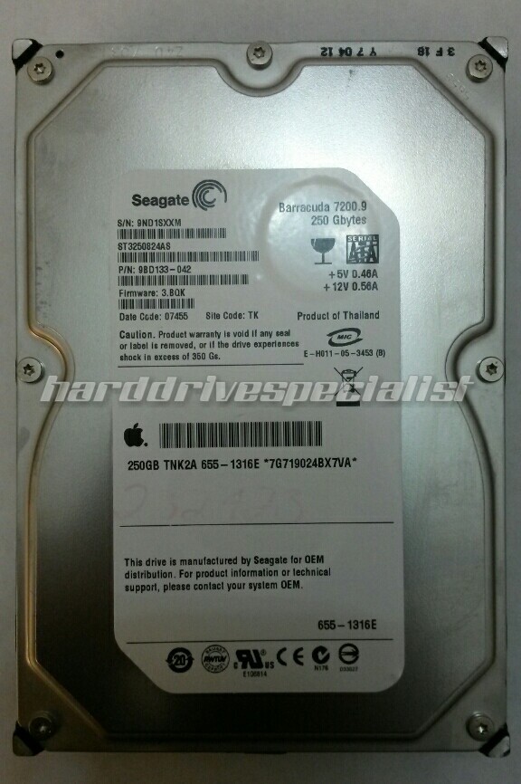 Seagate ST3250824AS 250GB SATA Donor Drive P/N:9BD133-042 FW:3.BQK PCB:100387566