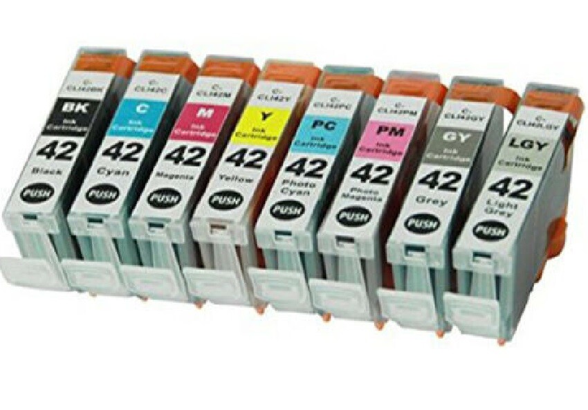 8 Pack Printer Ink Cartridge Combo full Set for Canon Pixma CLI-42 Pixma Pro 100