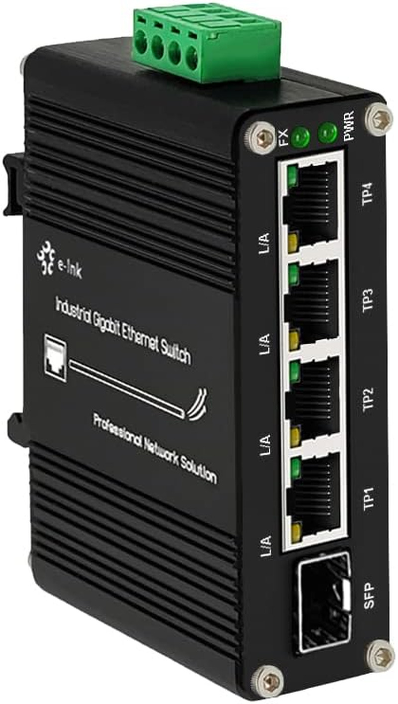 Mini Industrial 4 Port 10/100/1000Mbps Gigabit Ethernet Switch with SFP Din Rail
