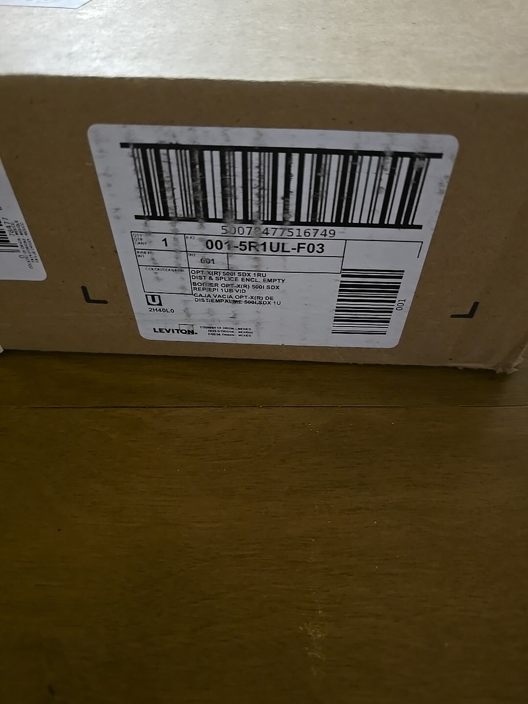 Leviton 5R1UL-F03 OPT-X(R) 500i SDX 1RU SPLICE ENCLOSURE