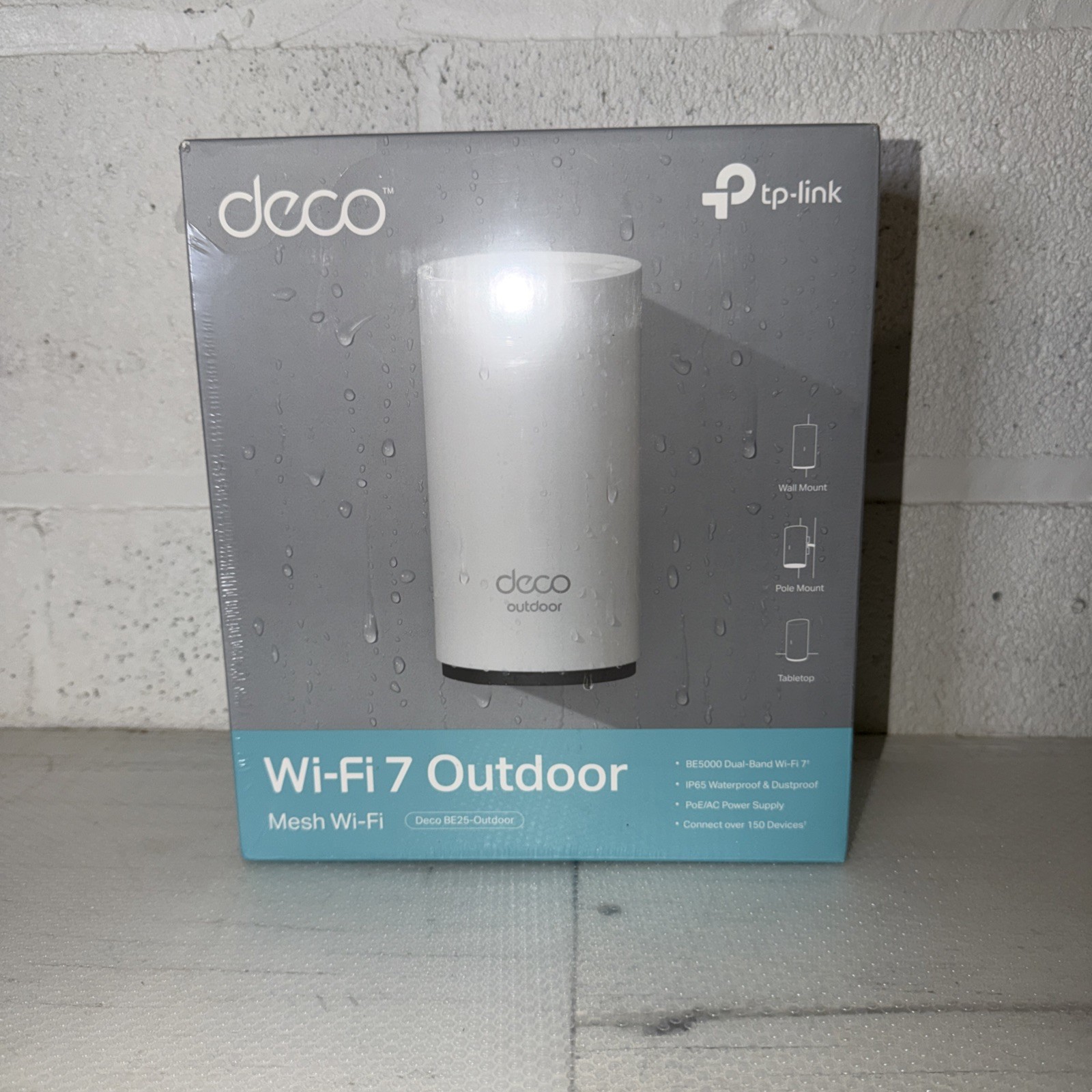 TP-Link Deco BE25-Outdoor BE5000 Dual-Band Wi-Fi 7 Outdoor Mesh Extender SEALED