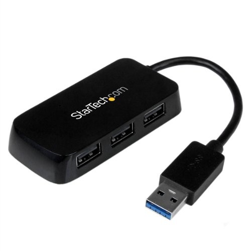StarTech Portable 4 Port SuperSpeed Mini USB 3.0 Hub - Black (ST4300MINU3B)