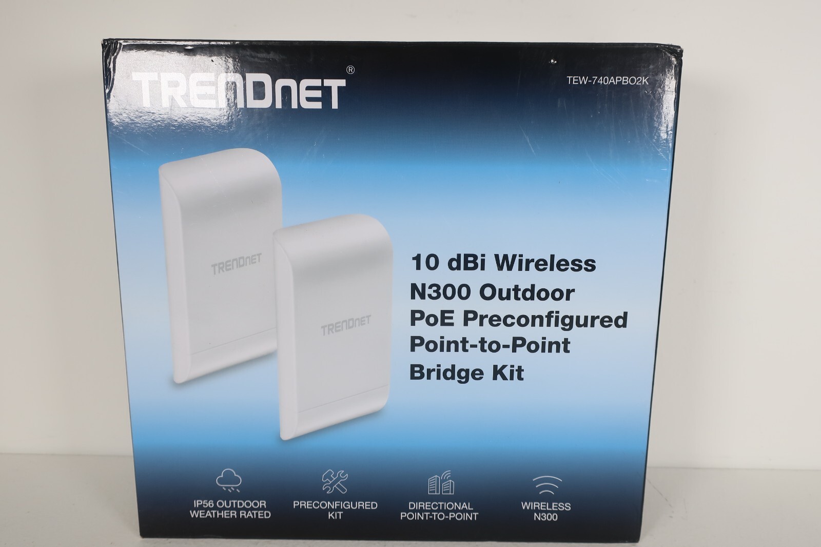 TRENDnet  RB-TEW-740APBO2K 10dBi Wireless N300 Outdoor PoE Pre-Configured NEW