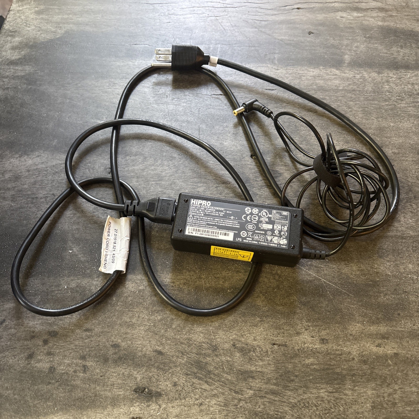 Genuine HIPRO Acer Laptop Charger Adapter Power Supply HP-A0652R3B 19V 3.42A 65W