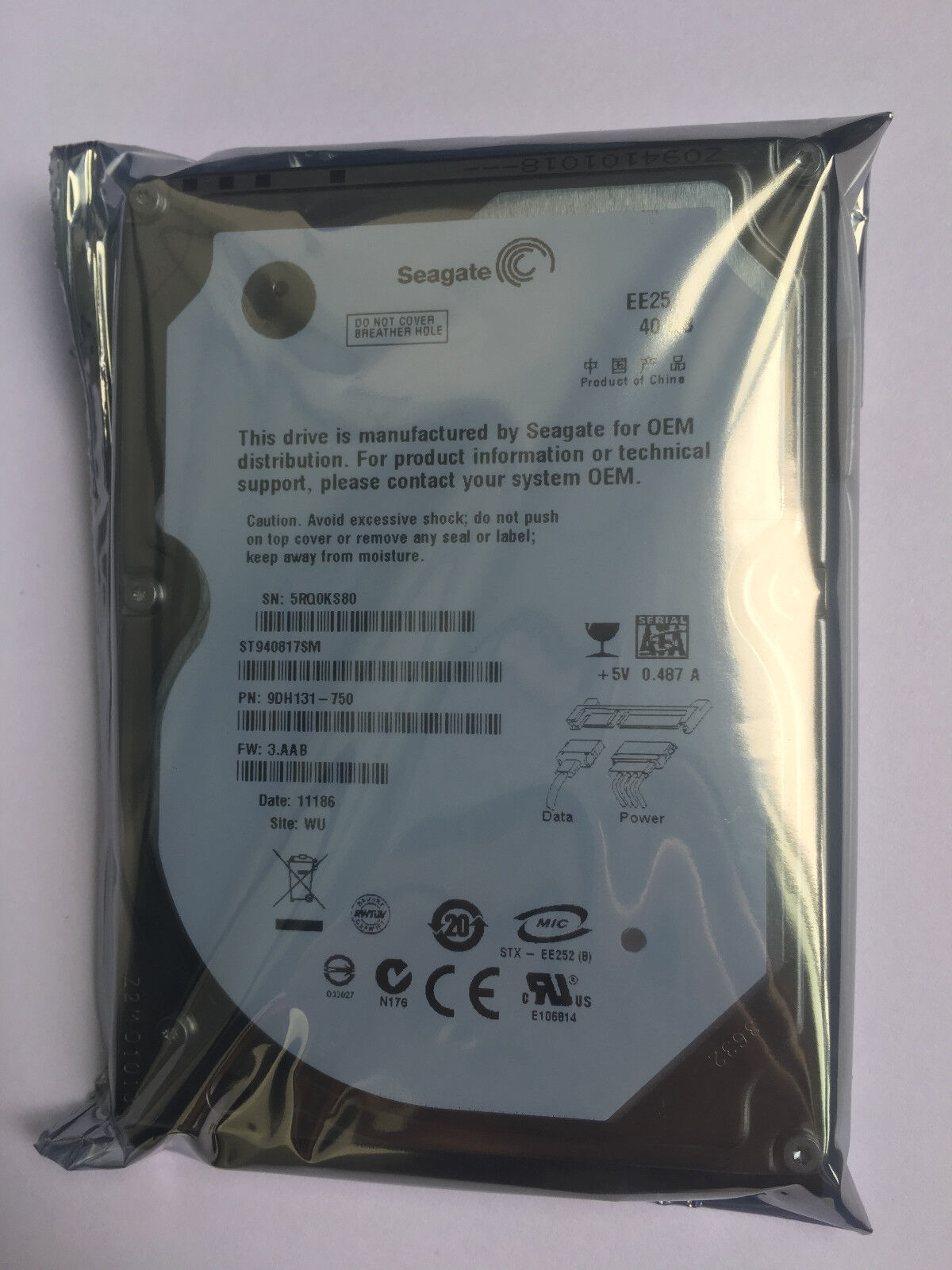  Seagate EE25.2 ST940817SM 40GB HDD Hard drive 5400RPM 2.5