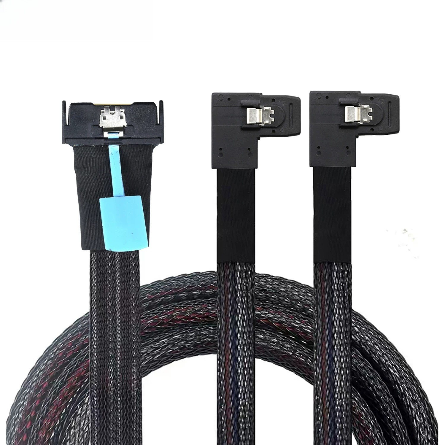 PCIe Gen5 MCIO 8X to 2x Mini SAS SFF-8087 Right Angle Server Cable 0.5m/1m