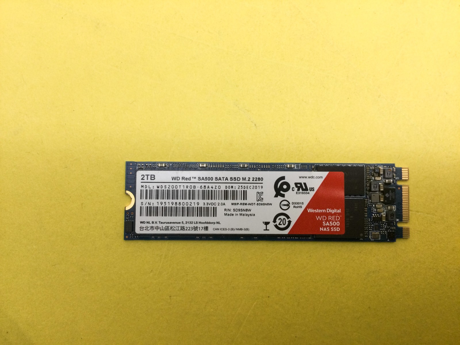 WD Red SA500 2TB SATA 6Gb/s M.2 2280 NAS SSD WDS200T1R0B