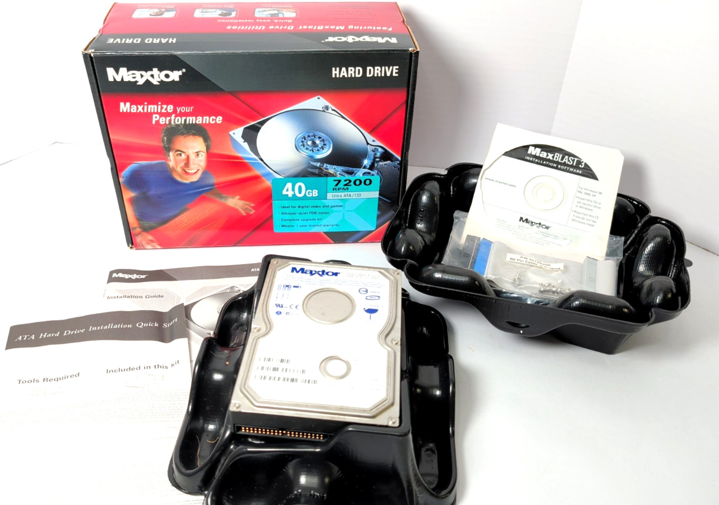 Vintage Maxtor DiamondMax Plus 9 60GB IDE Hard Drive 7200 RPM Untested w Box
