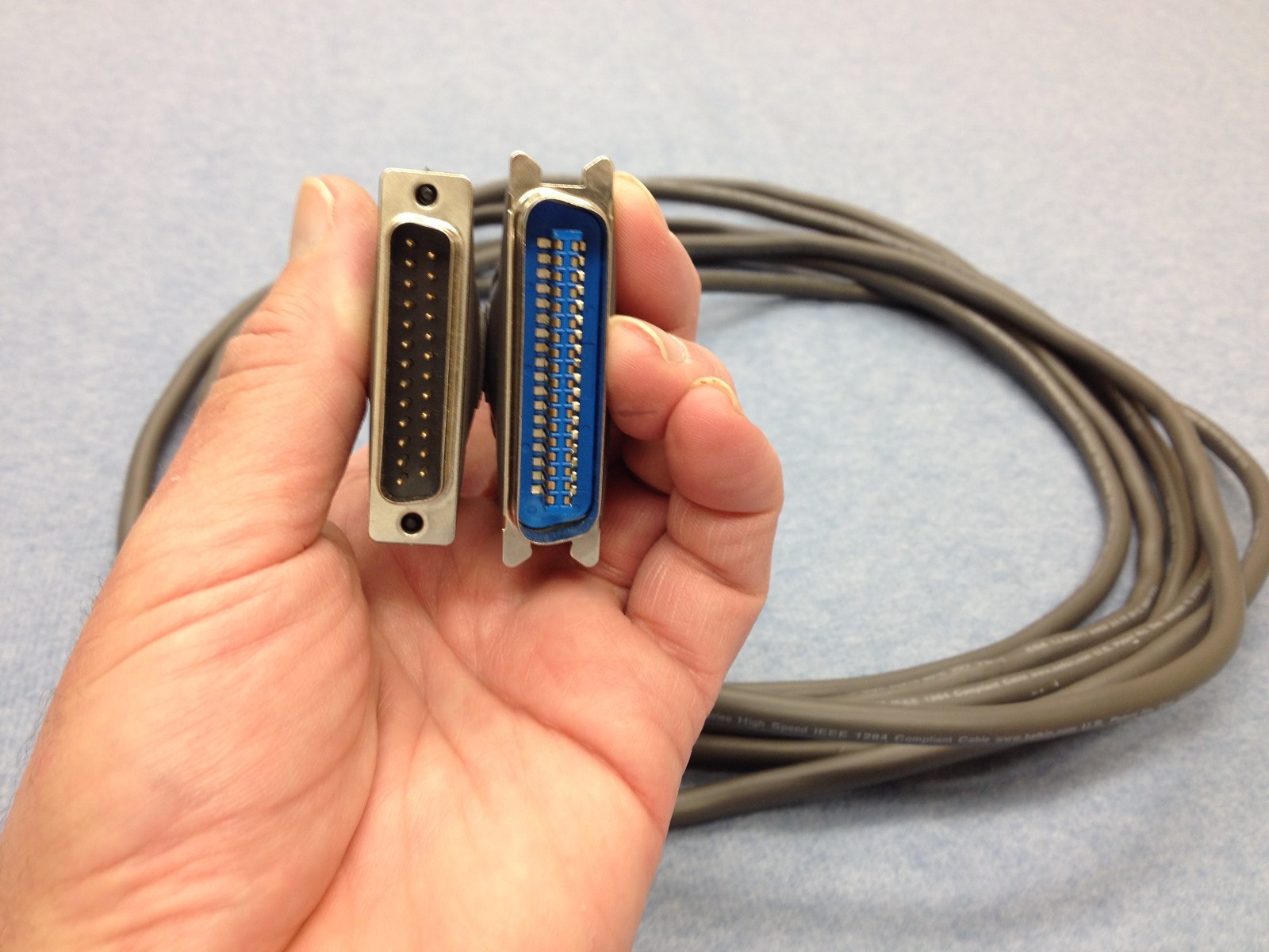 Vintage 20' Belkin Pro Hi-Speed 25-pin IEEE 1284 Bi-Directional Printer Cable