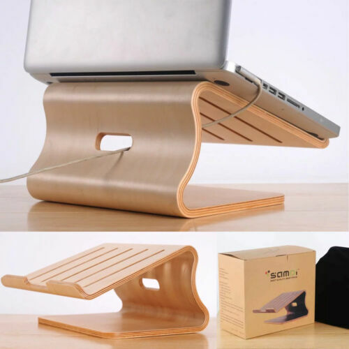 New Wood Wooden Laptop Cooling Stand Holder Dock Tray for Apple Macbook Air Pro