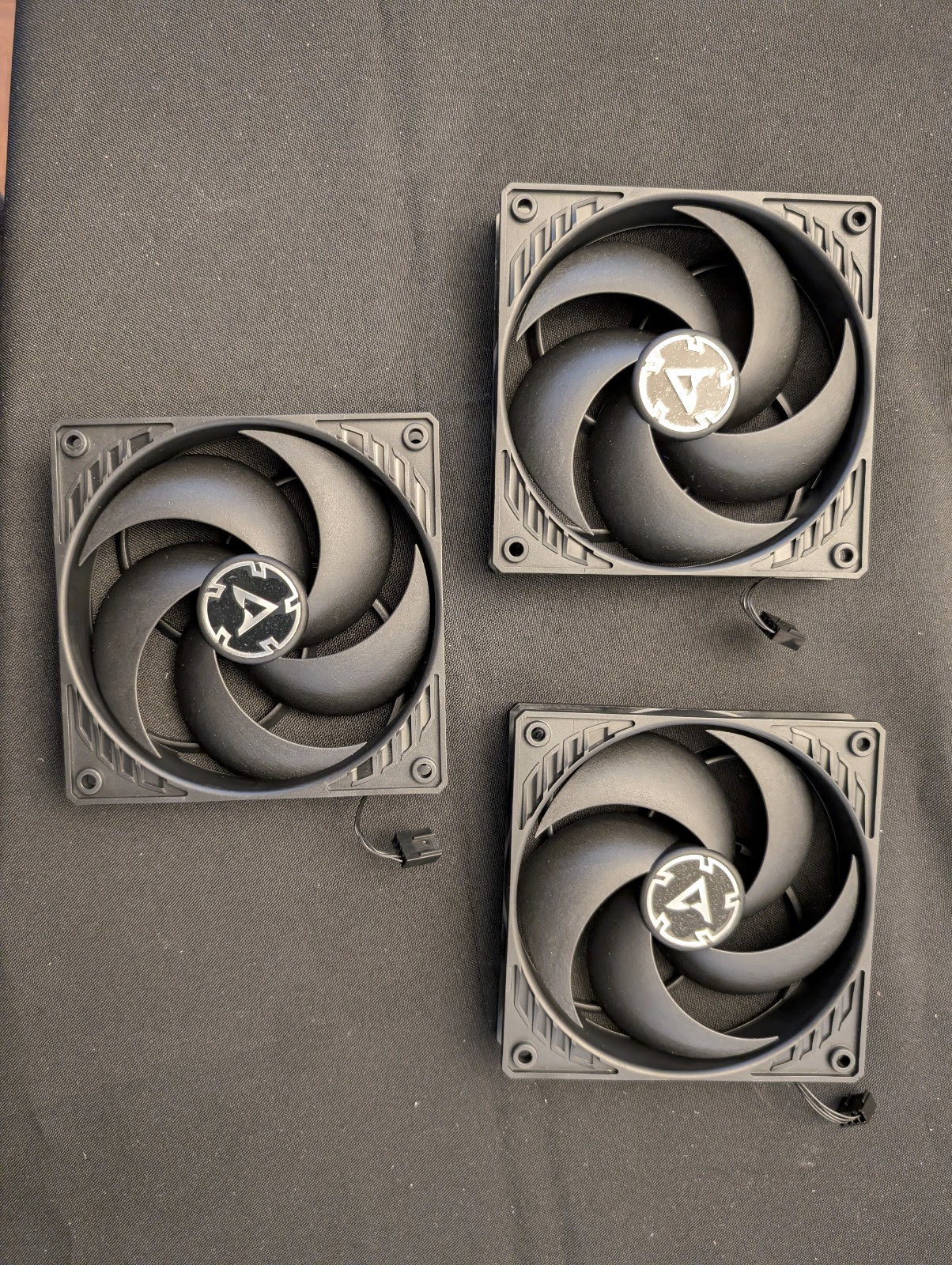 Three (3x) Arctic P12 PWM PST (Black) 120 mm AIO Fan