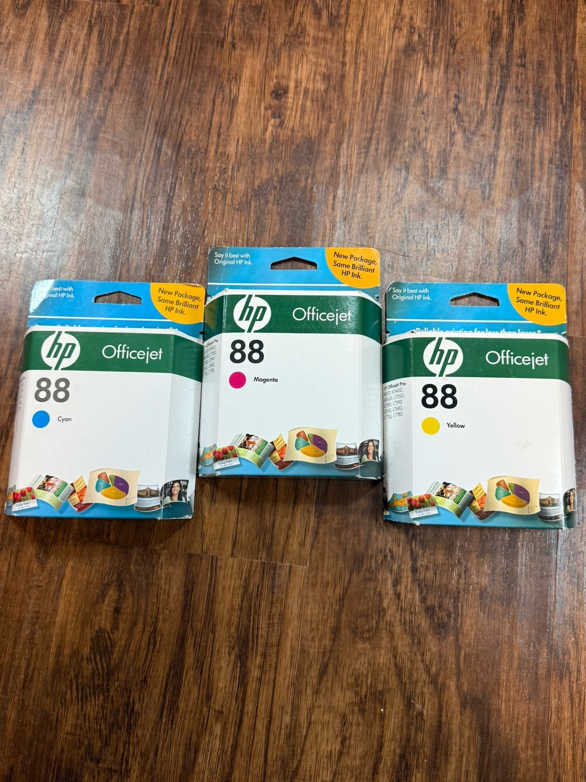 HP Officejet 88 Cyan Magenta Yellow New In Boxes