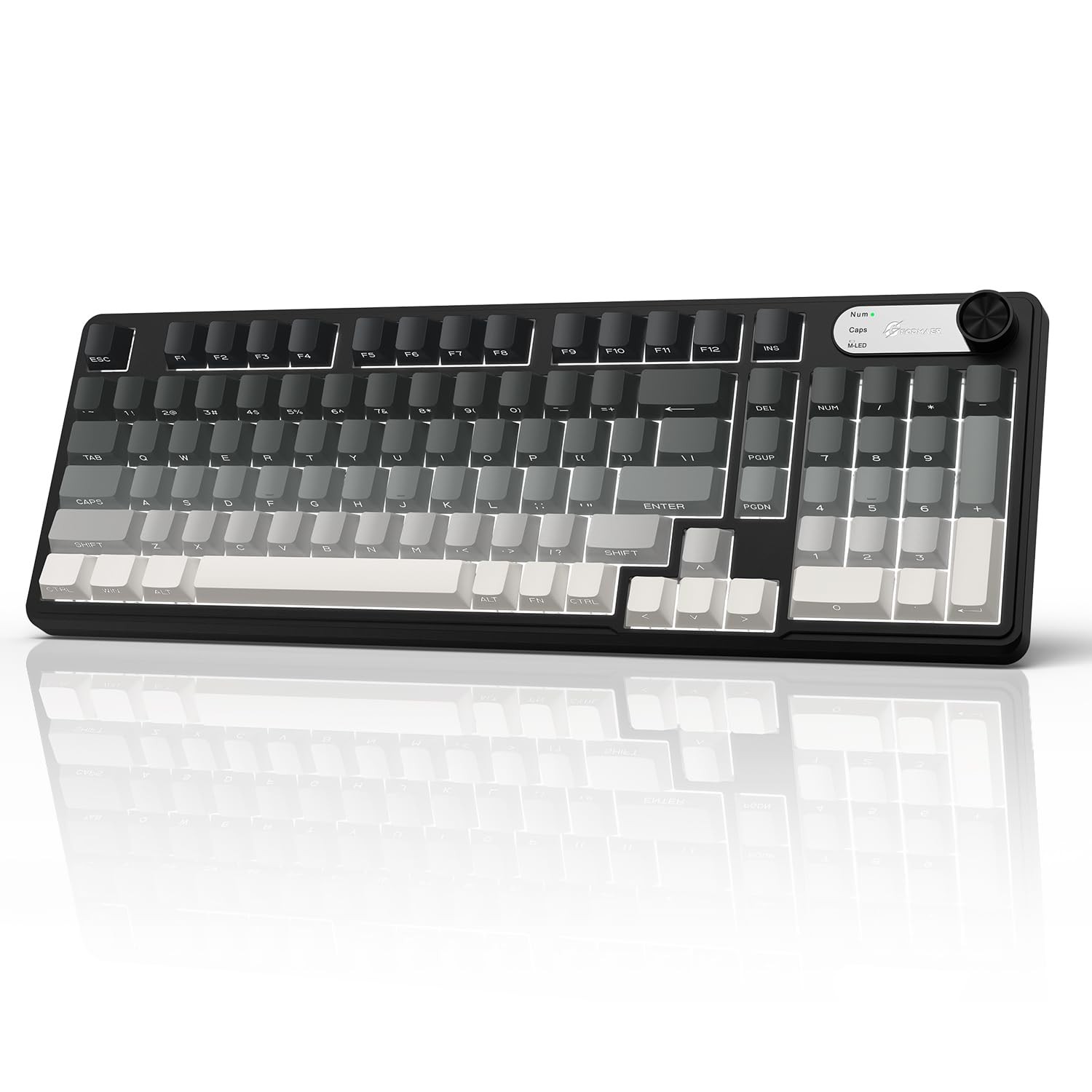 GEODMAER G98X Wireless Gaming Keyboard, Tri-Mode 2.4GHz/USB-C/BT5.0 Silent Ga...